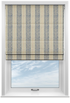 Land & Shore Fintra Stripe, Blue Red - Twist&Fit Roman Blind